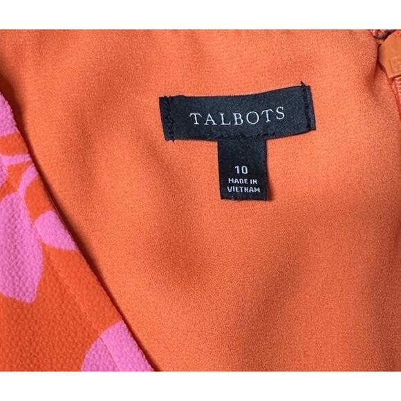 Talbots Dress Womens 10 Orange Pink Button Up Fairy Whimsical Boho Cottagecore - Picture 10 of 11